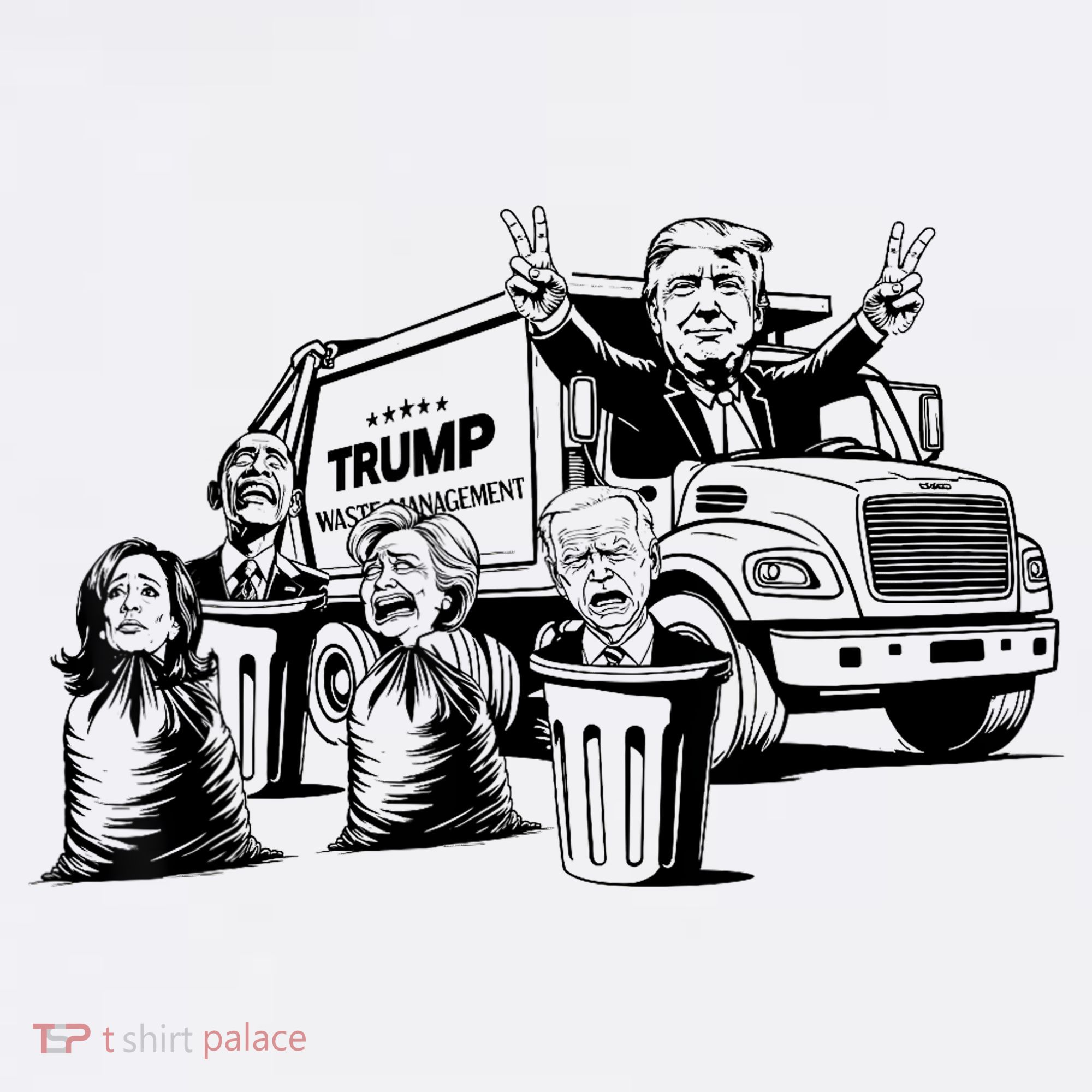 Vintage Trump Garbage Truck Waste Management 47th President T-Shirt
