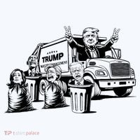 Vintage Trump Garbage Truck Waste Management 47th President Kids Sweatshirt thumb 2