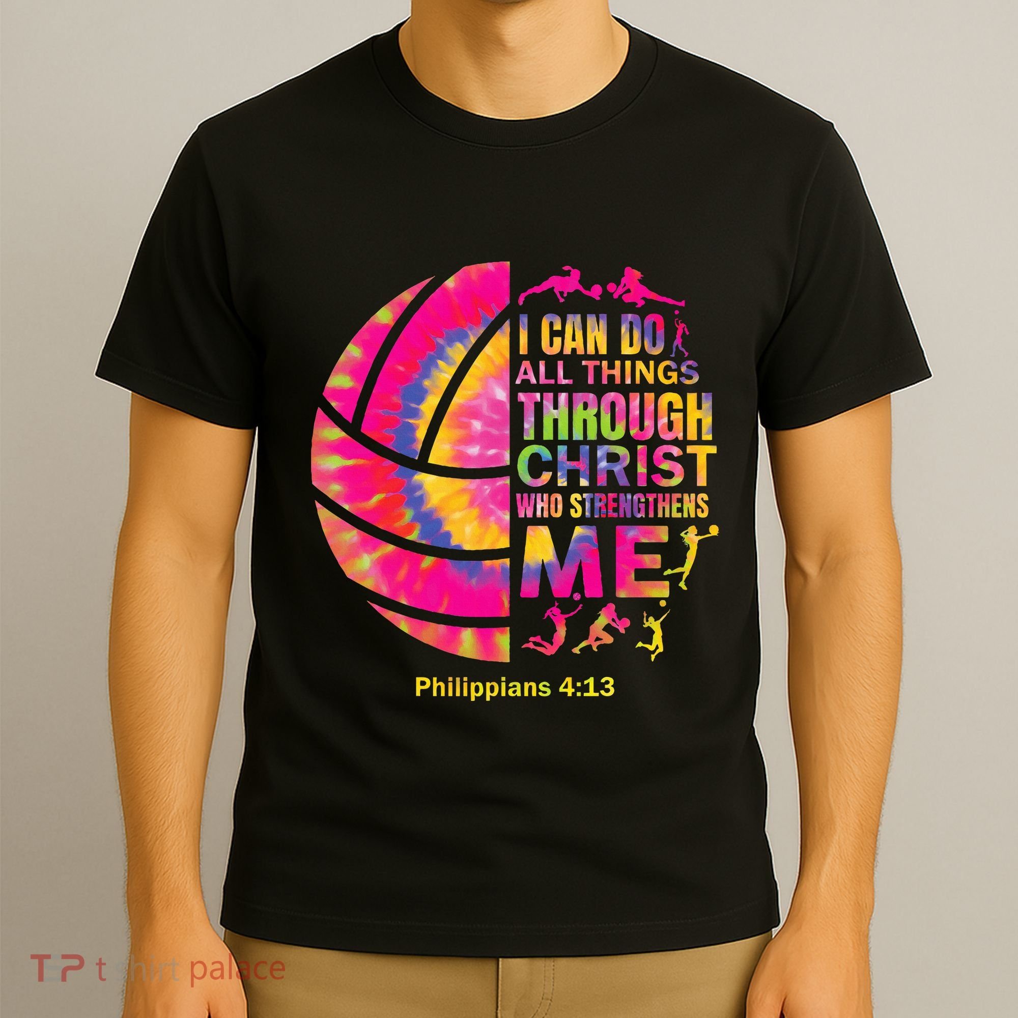 Volleyball Teen Girl Christian Christ Tie Dye T-Shirt