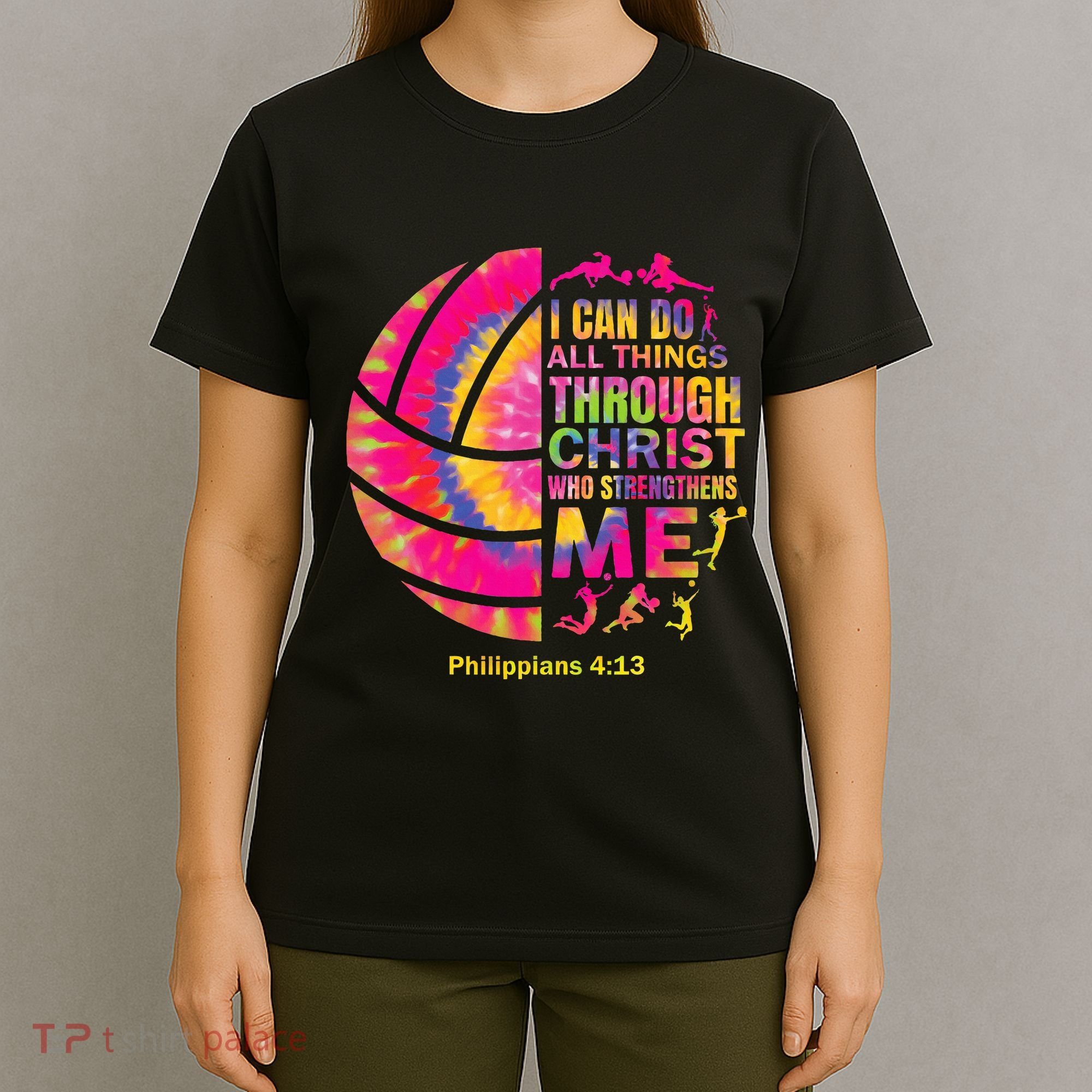 Volleyball Teen Girl Christian Christ Tie Dye T-Shirt