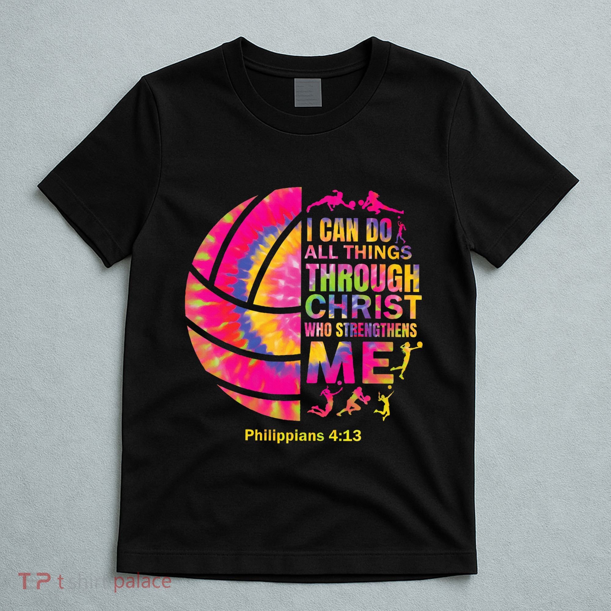Volleyball Teen Girl Christian Christ Tie Dye T-Shirt