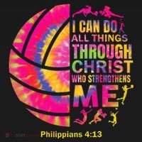 Volleyball Teen Girl Christian Christ Tie Dye T-Shirt thumb 7