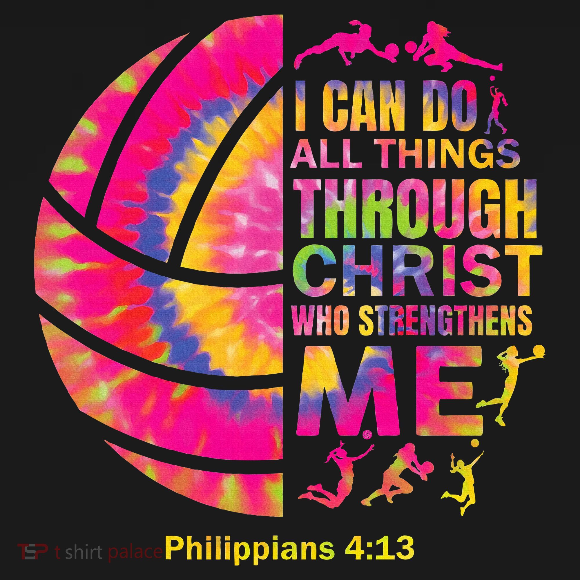 Volleyball Teen Girl Christian Christ Tie Dye T-Shirt