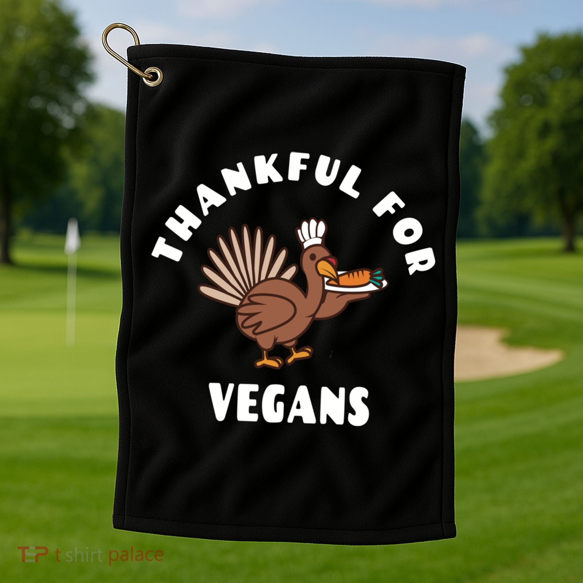 Vegan Thanksgiving Great Gift Turkey Chef Thankful For Vegans Gift Golf Towel
