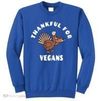 Vegan Thanksgiving Great Gift Turkey Chef Thankful For Vegans Gift Sweatshirt thumb 0