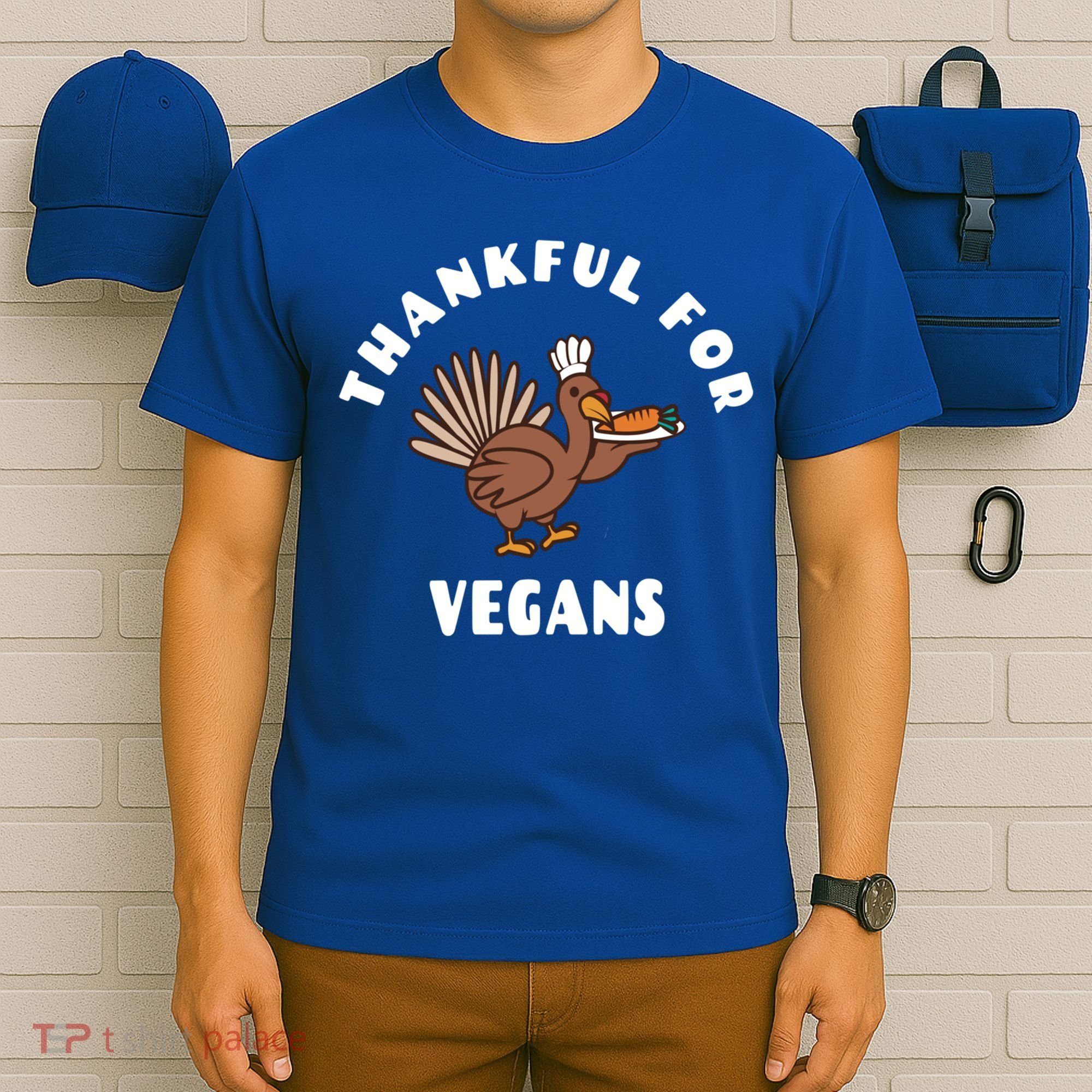 Vegan Thanksgiving Great Gift Turkey Chef Thankful For Vegans Gift T-Shirt