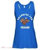 Vegan Thanksgiving Great Gift Turkey Chef Thankful For Vegans Gift Ladies Essential Flowy Tank thumb 0