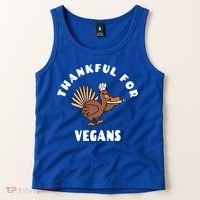 Vegan Thanksgiving Great Gift Turkey Chef Thankful For Vegans Gift Tank Top thumb 2