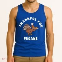 Vegan Thanksgiving Great Gift Turkey Chef Thankful For Vegans Gift Tank Top thumb 3