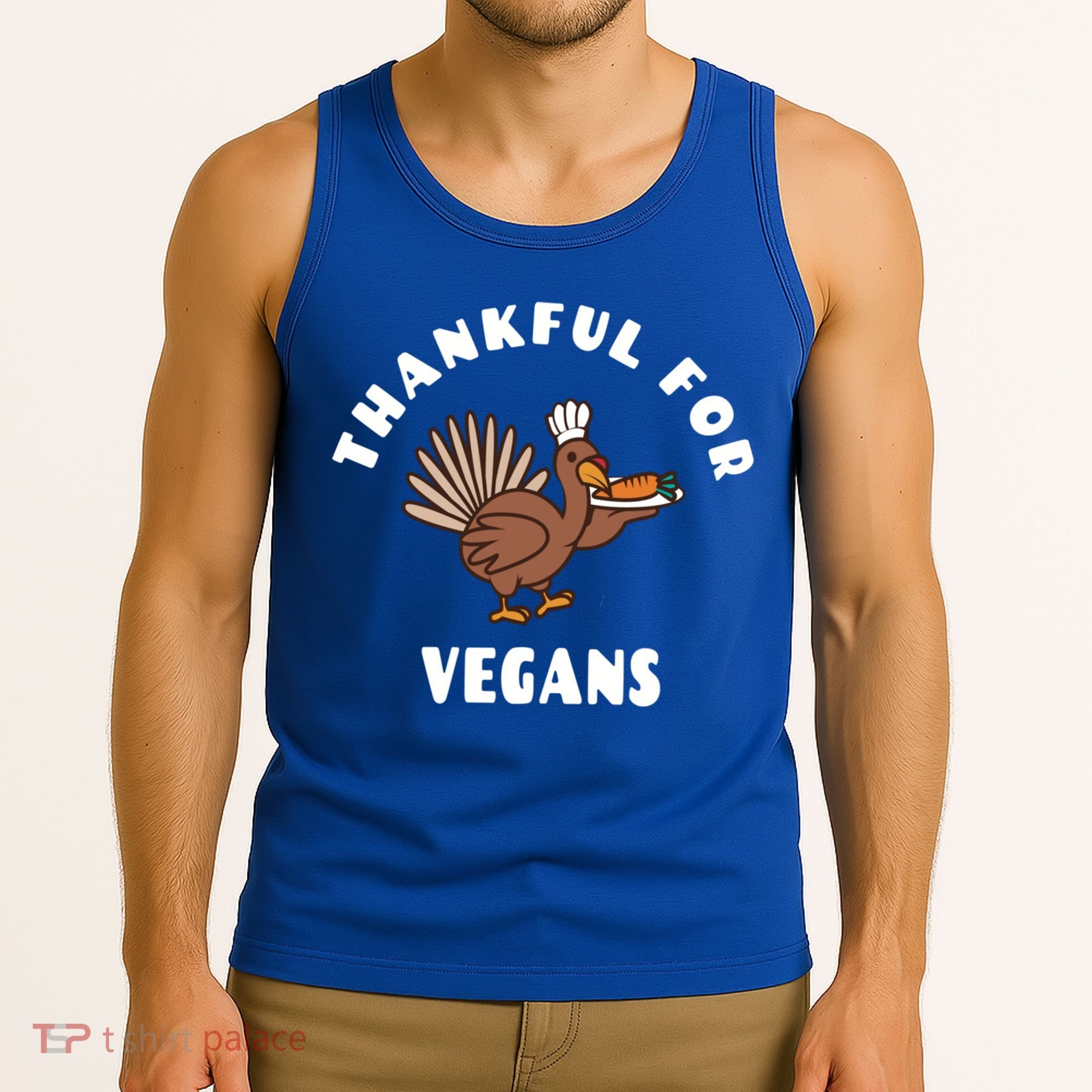 Vegan Thanksgiving Great Gift Turkey Chef Thankful For Vegans Gift Tank Top