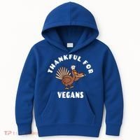Vegan Thanksgiving Great Gift Turkey Chef Thankful For Vegans Gift Kids Hoodie thumb 0