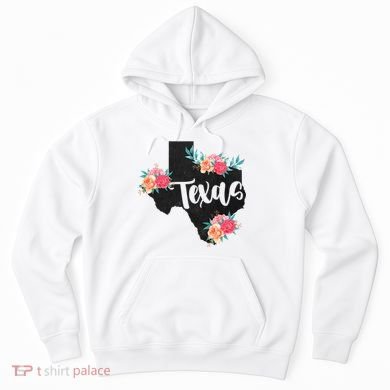 Vintage Texas Home State Map Pride Flowers Retro Rodeo Hoodie