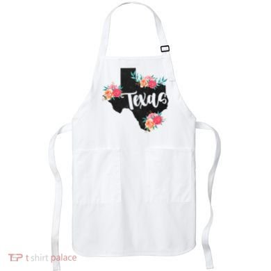 Vintage Texas Home State Map Pride Flowers Retro Rodeo Apron