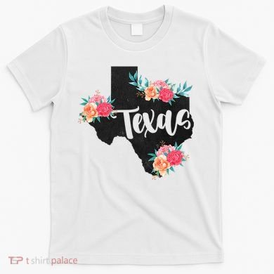 Vintage Texas Home State Map Pride Flowers Retro Rodeo T-Shirt