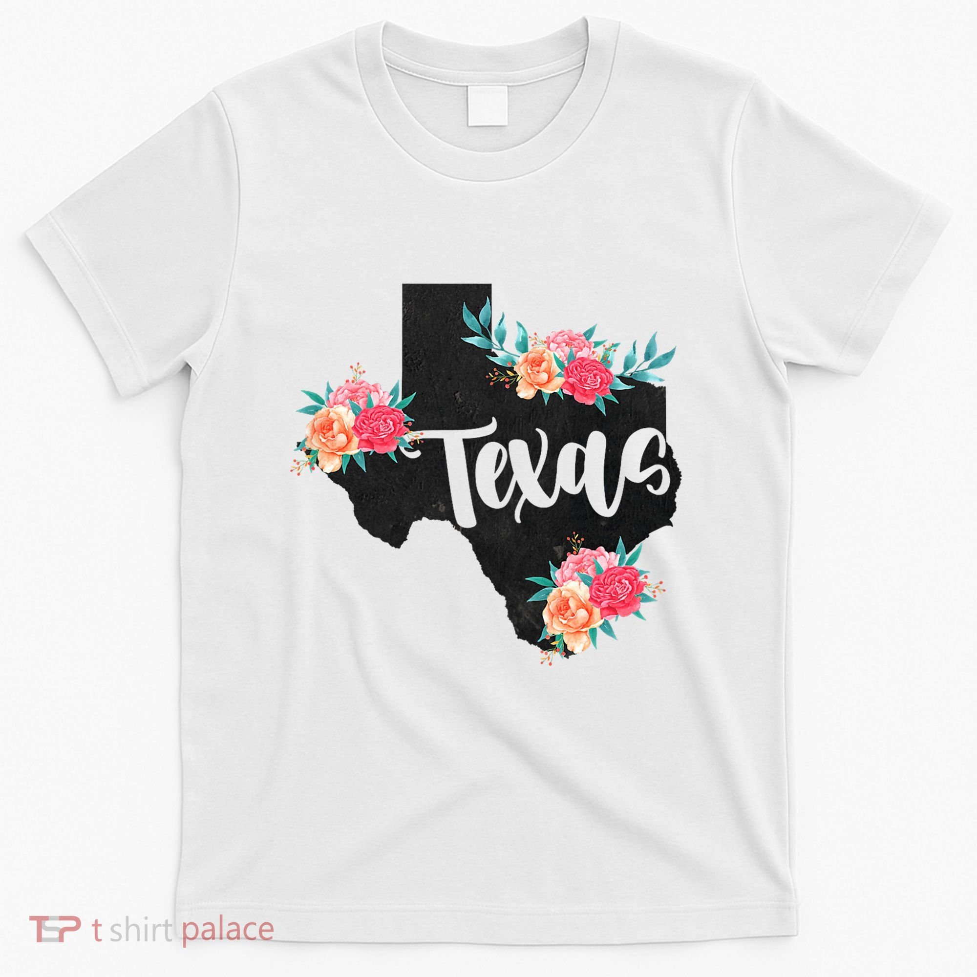 Vintage Texas Home State Map Pride Flowers Retro Rodeo T-Shirt