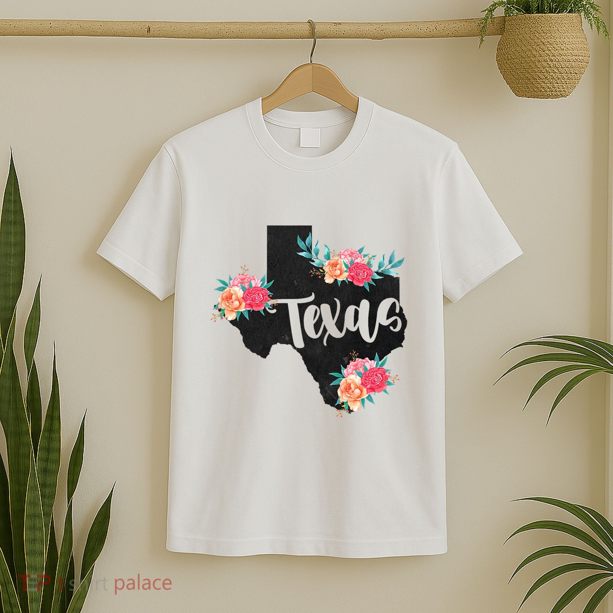 Vintage Texas Home State Map Pride Flowers Retro Rodeo T-Shirt