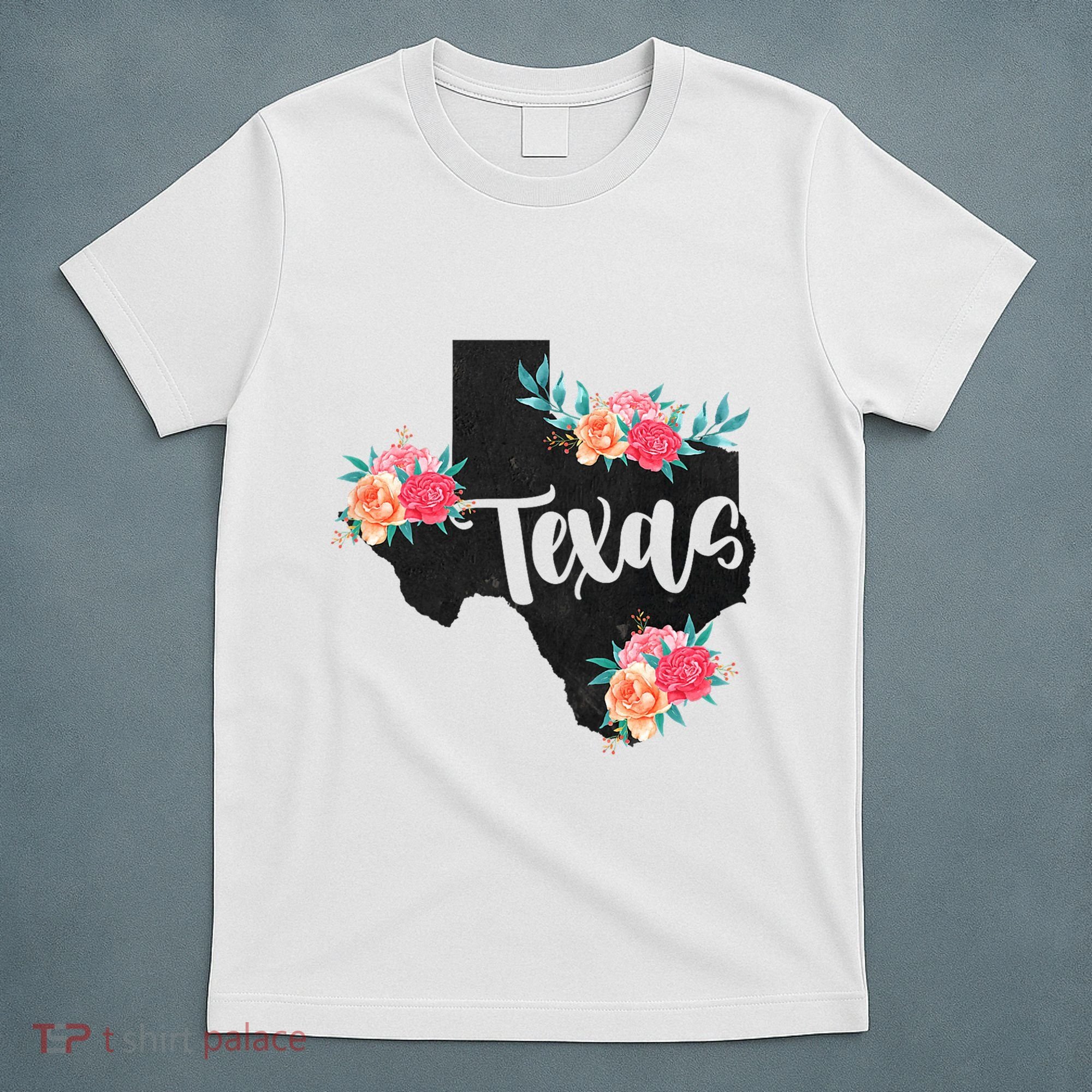 Vintage Texas Home State Map Pride Flowers Retro Rodeo T-Shirt