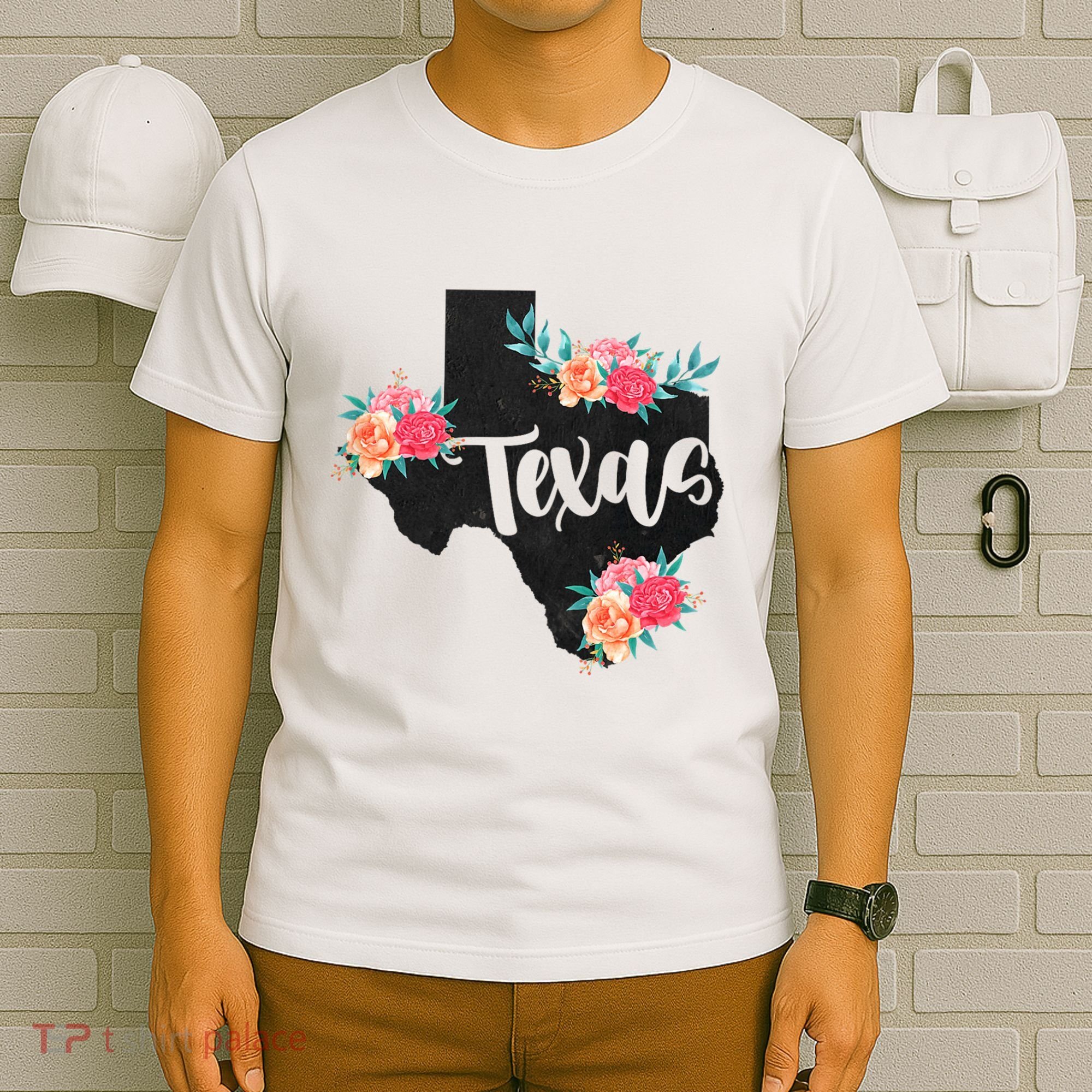 Vintage Texas Home State Map Pride Flowers Retro Rodeo T-Shirt