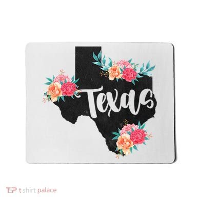Vintage Texas Home State Map Pride Flowers Retro Rodeo Mousepad