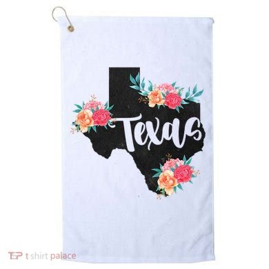 Vintage Texas Home State Map Pride Flowers Retro Rodeo Golf Towel
