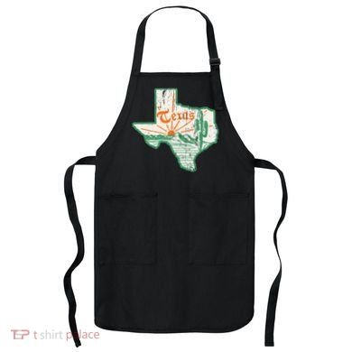 Vintage Texas Home State Map Pride Cactus Texan Retro Rodeo Apron