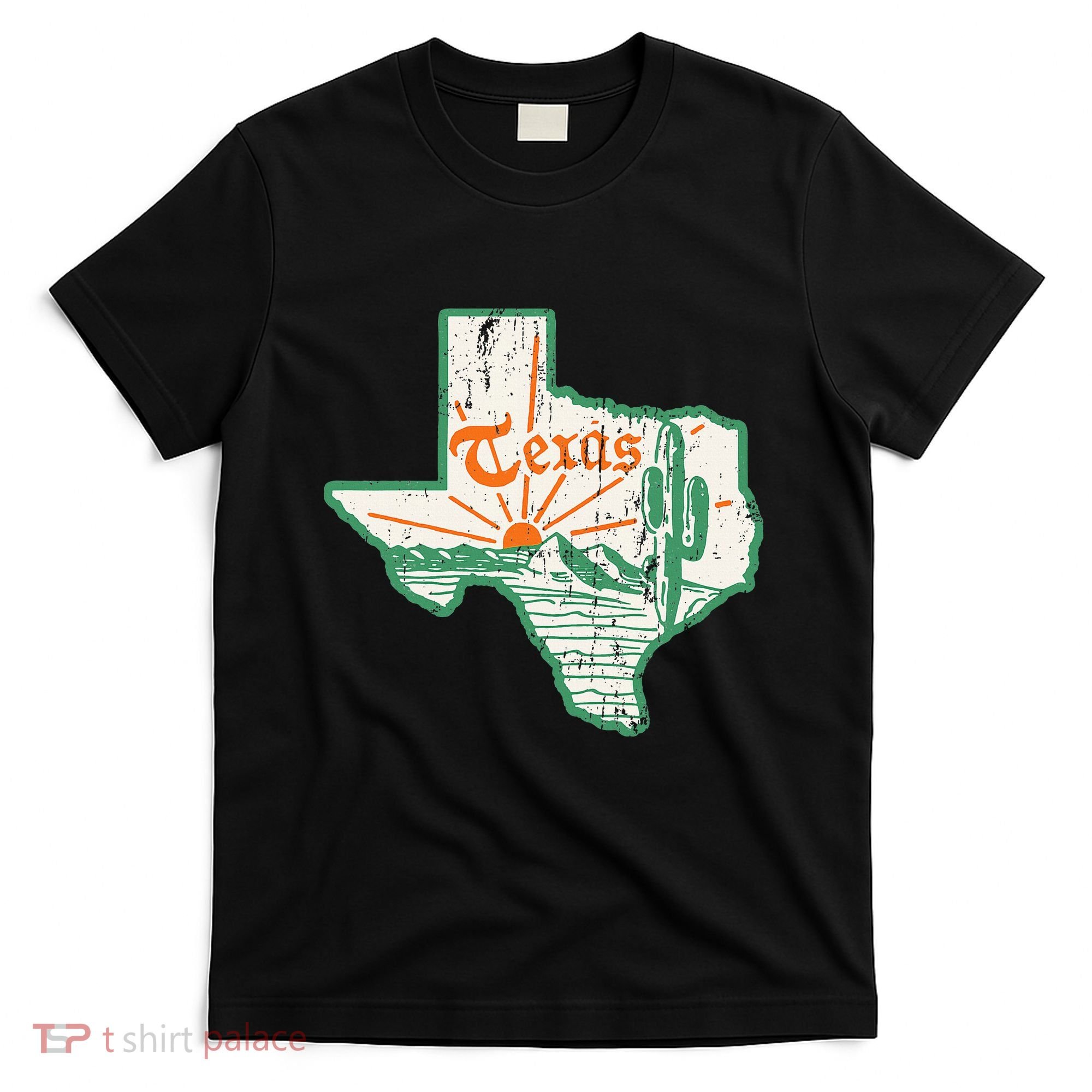 Vintage Texas Home State Map Pride Cactus Texan Retro Rodeo T-Shirt