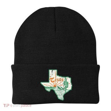 Vintage Texas Home State Map Pride Cactus Texan Retro Rodeo Beanie