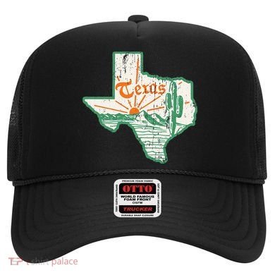 Vintage Texas Home State Map Pride Cactus Texan Retro Rodeo Hat