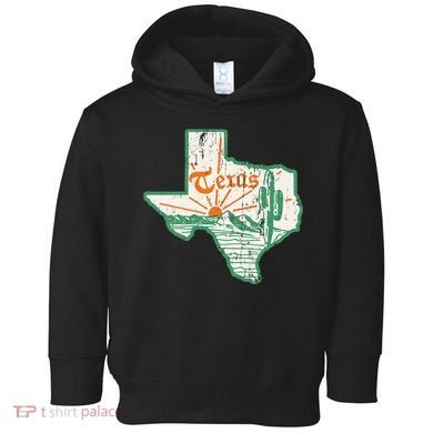 Vintage Texas Home State Map Pride Cactus Texan Retro Rodeo Toddler Hoodie