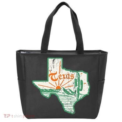 Vintage Texas Home State Map Pride Cactus Texan Retro Rodeo Tote Bag