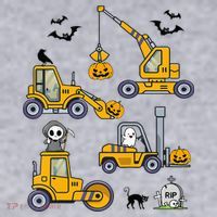 Vehicles Truck Halloween Construction Pumpkin Women's Sweatshirt thumb 2