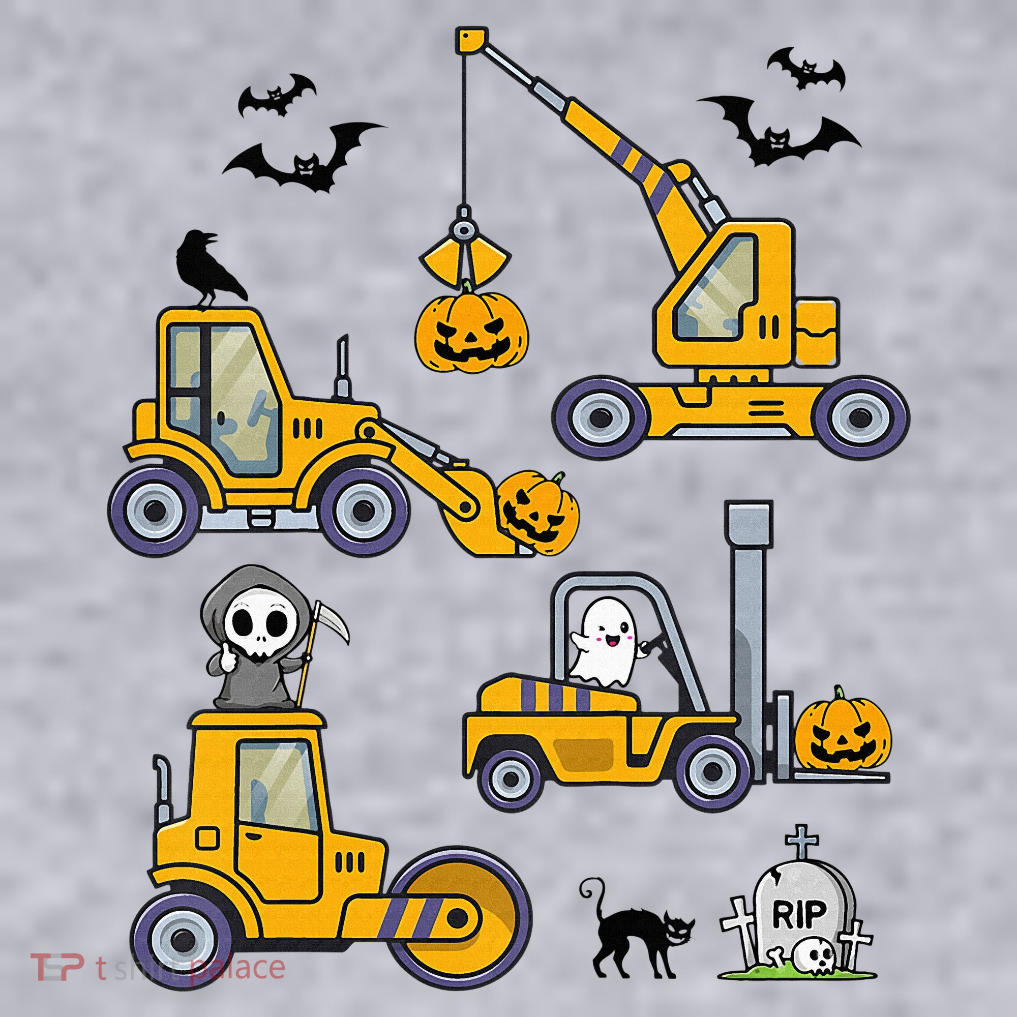 Vehicles Truck Halloween Construction Pumpkin Women's Sweatshirt