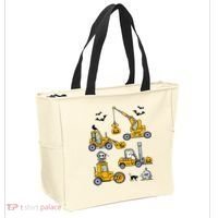 Vehicles Truck Halloween Construction Pumpkin Tote Bag thumb 2