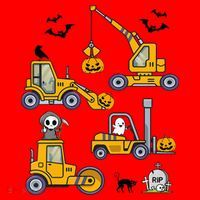Vehicles Truck Halloween Construction Pumpkin Santa Hat thumb 1