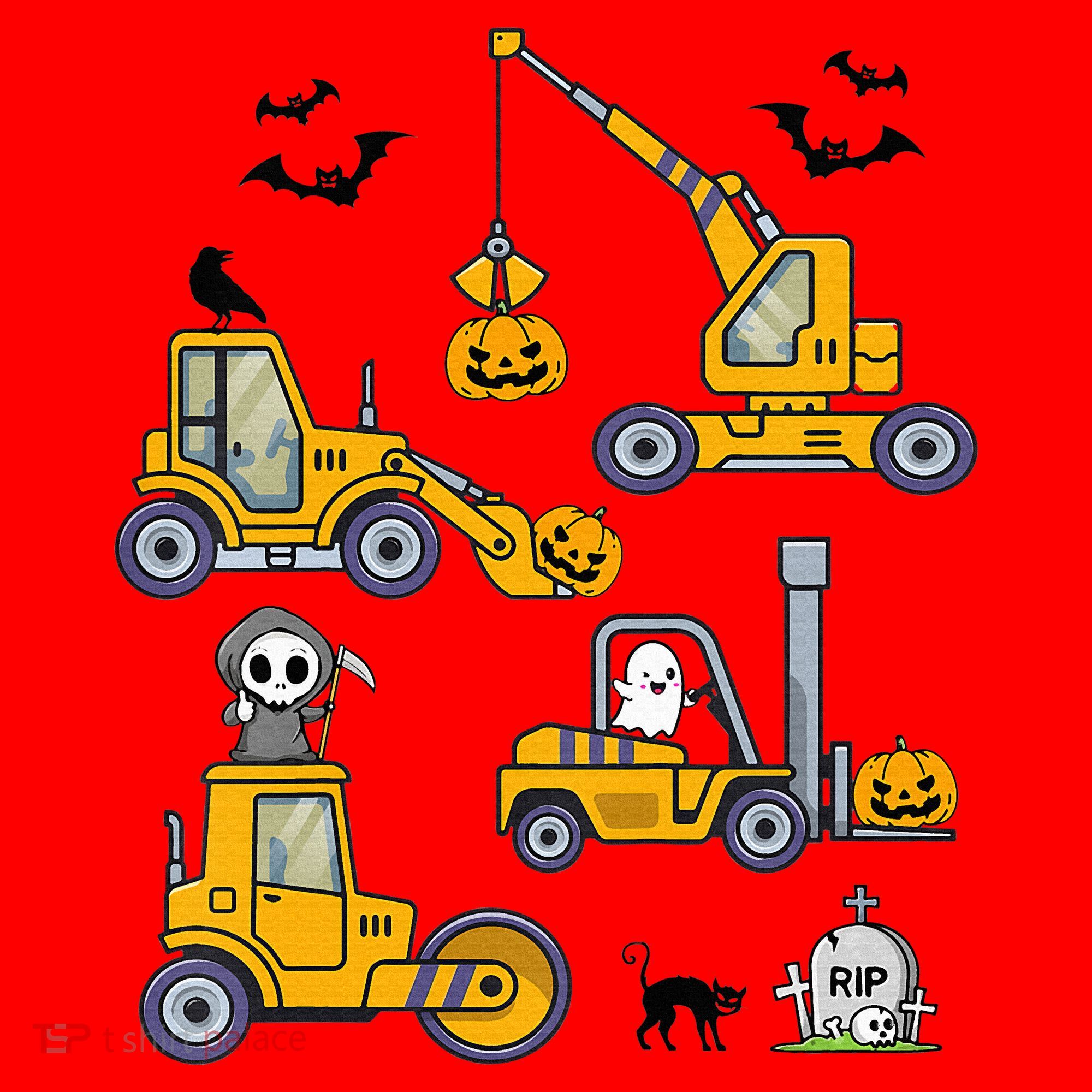 Vehicles Truck Halloween Construction Pumpkin Santa Hat