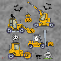 Vehicles Truck Halloween Construction Pumpkin Toddler Hoodie thumb 2