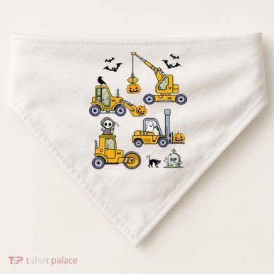 Vehicles Truck Halloween Construction Pumpkin USA-Made Doggie Bandana