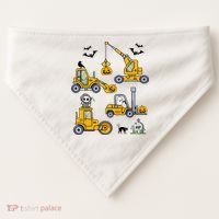 Vehicles Truck Halloween Construction Pumpkin USA-Made Doggie Bandana thumb 0