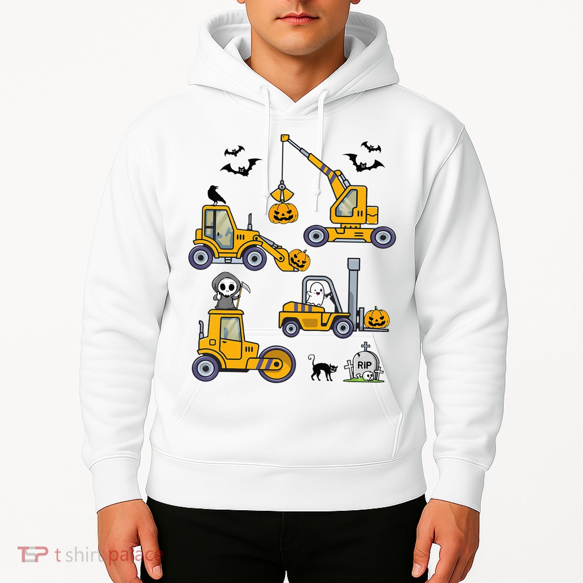 Vehicles Truck Halloween Construction Pumpkin Hoodie