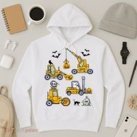 Vehicles Truck Halloween Construction Pumpkin Hoodie thumb 3