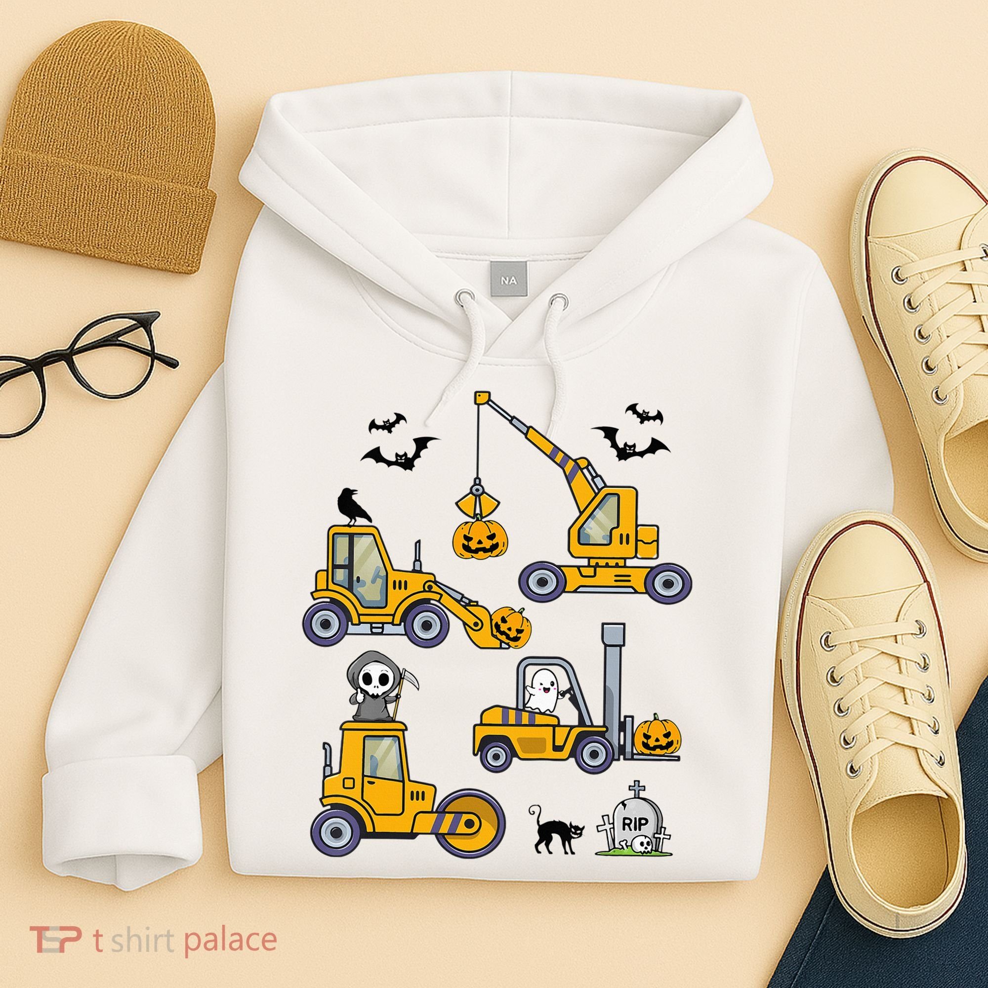 Vehicles Truck Halloween Construction Pumpkin Hoodie