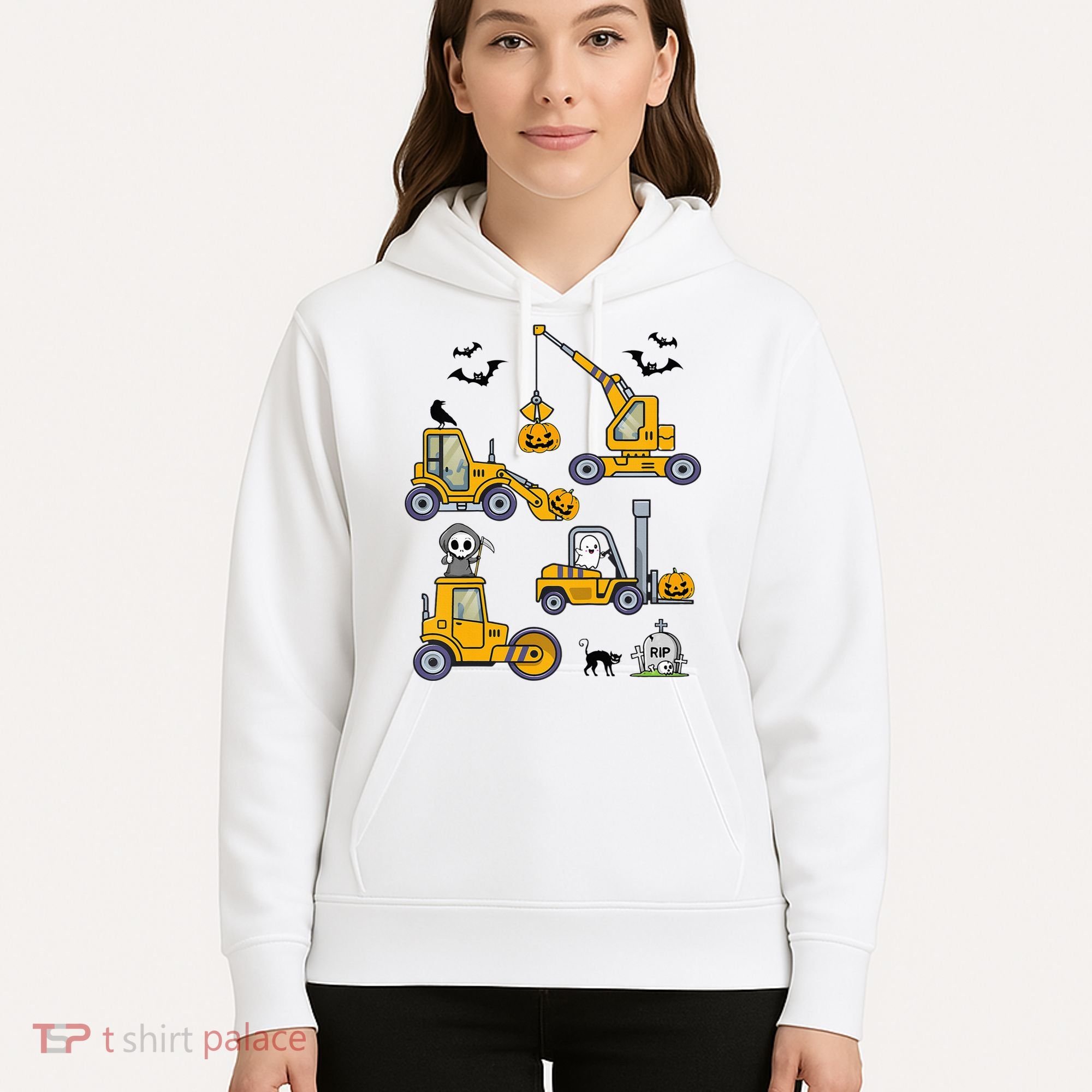 Vehicles Truck Halloween Construction Pumpkin Hoodie