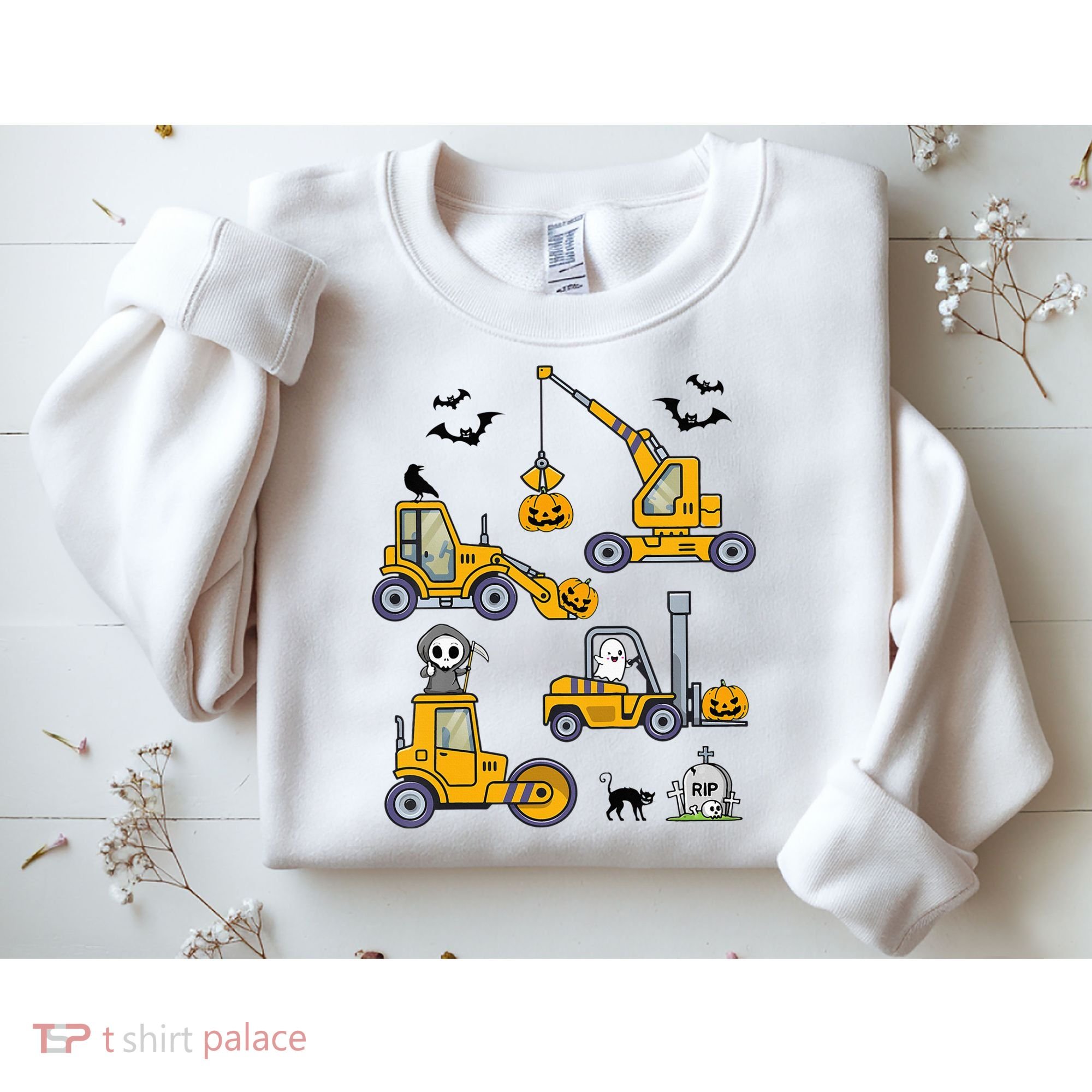 Vehicles Truck Halloween Construction Pumpkin Sweatshirt