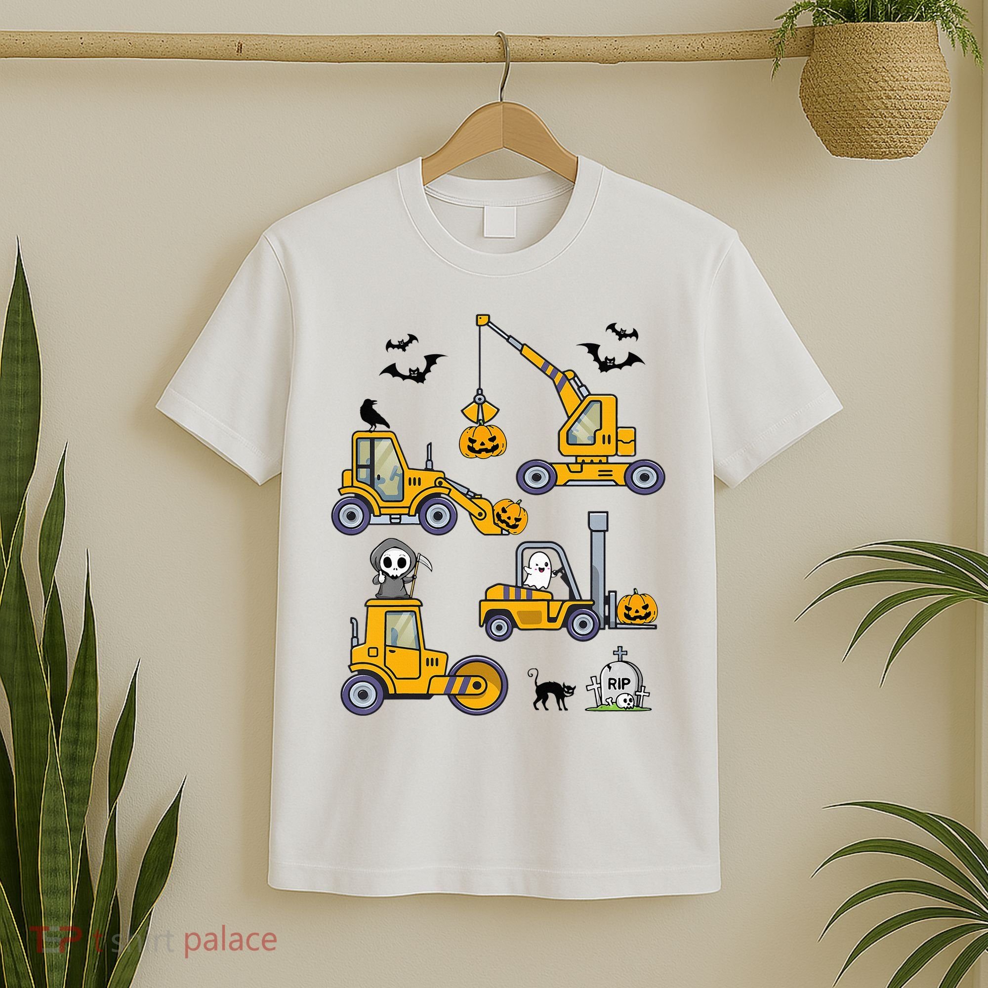 Vehicles Truck Halloween Construction Pumpkin T-Shirt