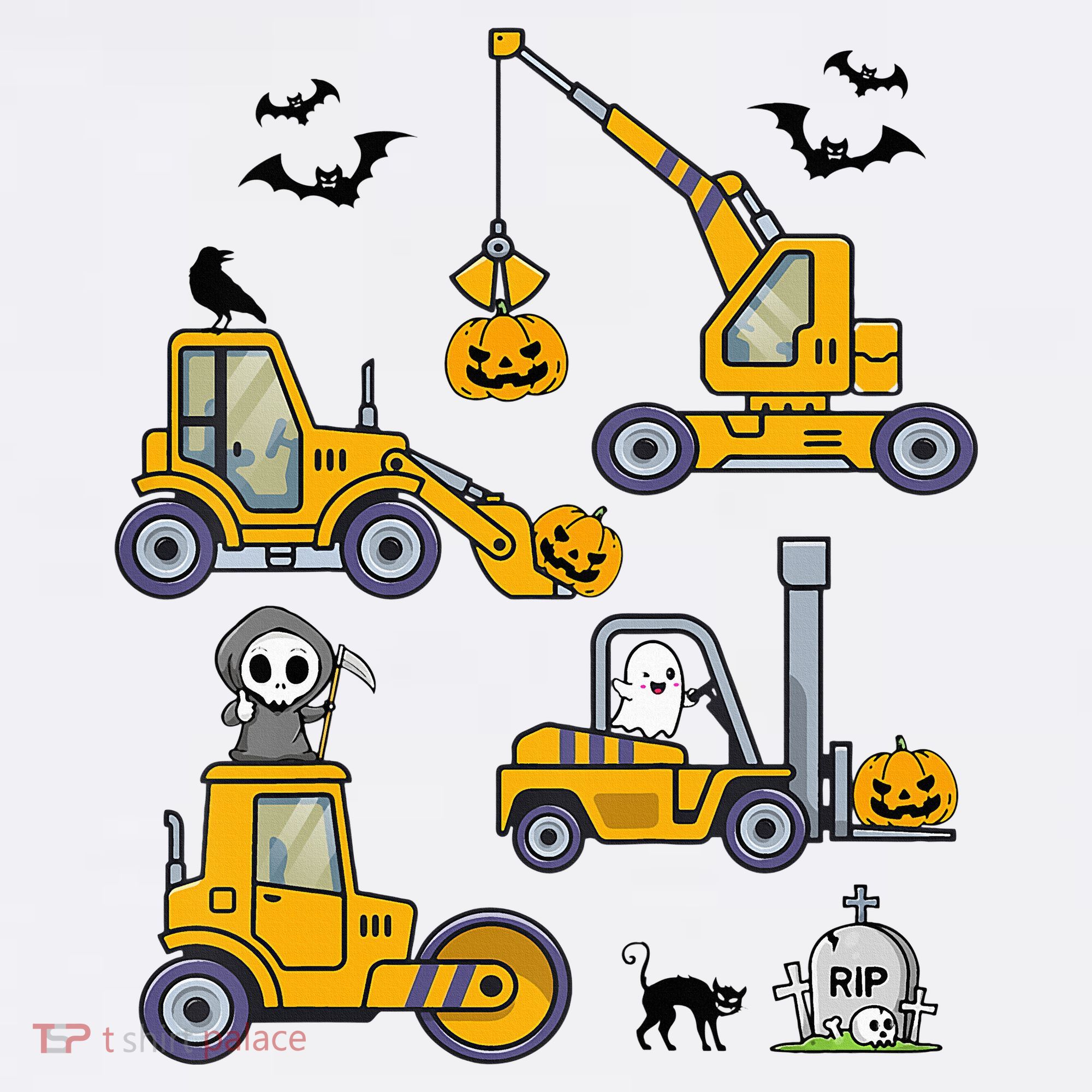 Vehicles Truck Halloween Construction Pumpkin Women's Hoodie