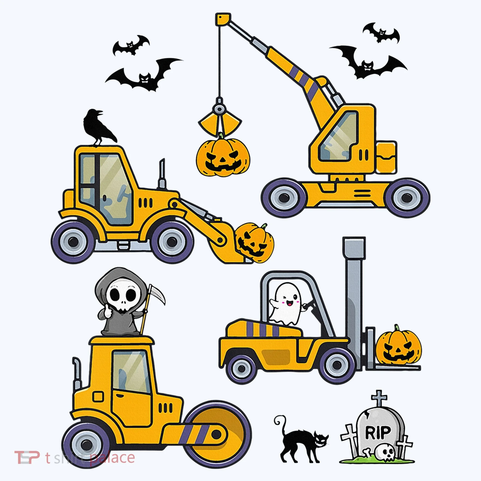 Vehicles Truck Halloween Construction Pumpkin Hat