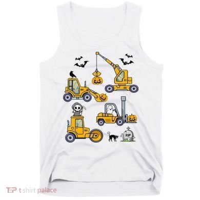 Vehicles Truck Halloween Construction Pumpkin Tank Top