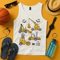 Vehicles Truck Halloween Construction Pumpkin Tank Top thumb 4