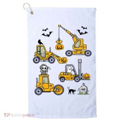 Vehicles Truck Halloween Construction Pumpkin Golf Towel