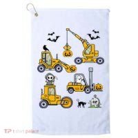 Vehicles Truck Halloween Construction Pumpkin Golf Towel thumb 0